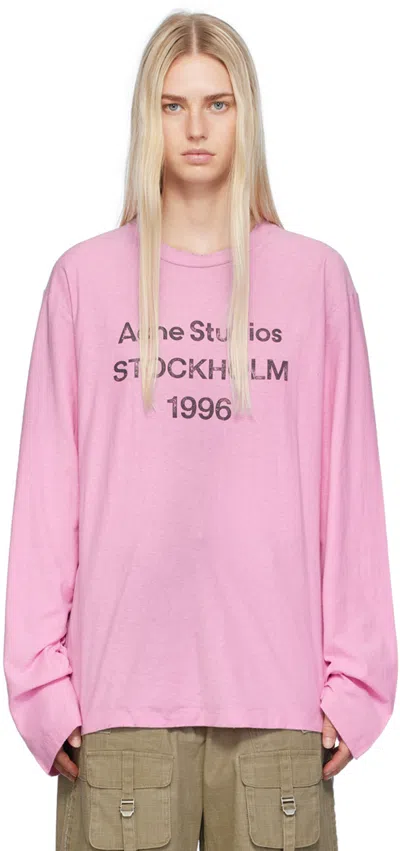 Acne Studios Pink Relaxed-fit T-shirt In Djs Cotton Candy Pin