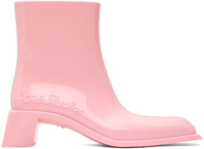 Acne Studios Pink Rubber Boots In 418 Pale Pink