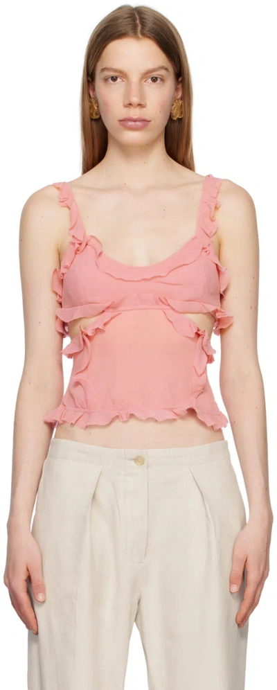 Acne Studios Strap Top In Rose Pink
