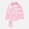 Acne Studios Pink Satin Shirt With Foulard Women In Pink