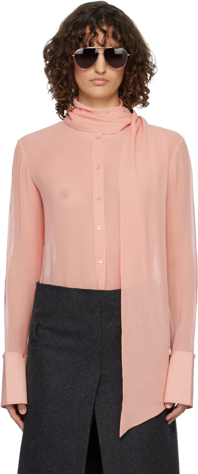 Acne Studios Pink Silk Shirt In Multi