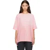 Acne Studios Pink Sprayed Logo T-shirt In Pink
