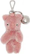 Acne Studios Pink Teddy Bear Keychain In Pink