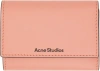 ACNE STUDIOS PINK TRIFOLD LEATHER WALLET