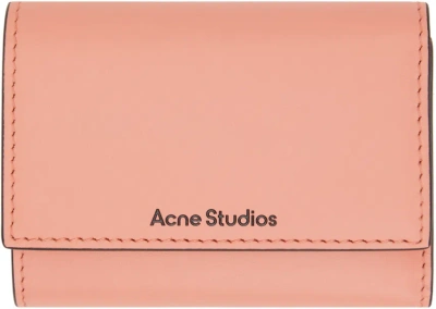Acne Studios Pink Trifold Leather Wallet In Ad2 Salmon Pink