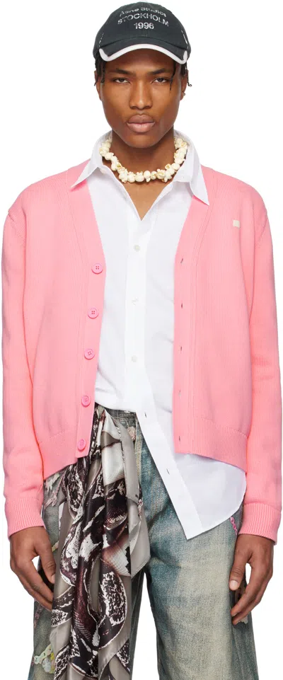 Acne Studios Pink V-neckline Cardigan In Drm Cameo Pink