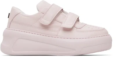 Acne Studios Pink Velcro Strap Platform Sneakers