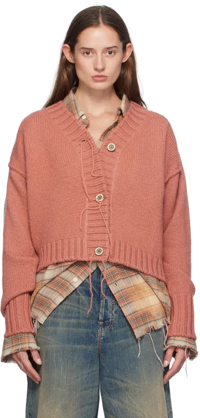Acne Studios Pink Wool Cardigan In Coa Faded Pink