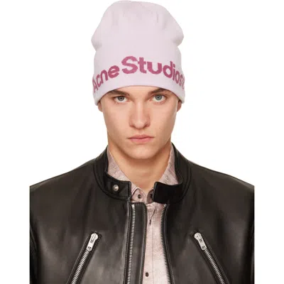 Acne Studios Pink Wool Knit Beanie In Bmy Pink/purple