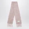 Acne Studios Pink Wool Scarf With Logo In Neutral