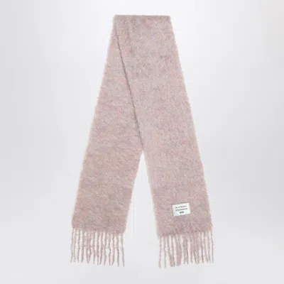 Acne Studios Pink Wool Scarf With Logo In Neutral