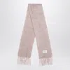 Acne Studios Pink Wool Scarf With Logo In Neutral