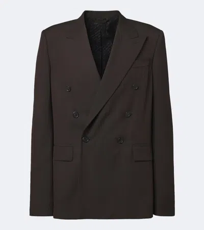 Acne Studios Pinstripe Double-breasted Blazer In Animal Print