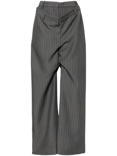 Acne Studios Pinstripe-pattern Trousers In 灰色