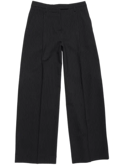 Acne Studios Pinstripe-print Wide-leg Trousers In Black