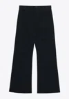 Acne Studios Navy Blue Pinstripe Trousers In Blue