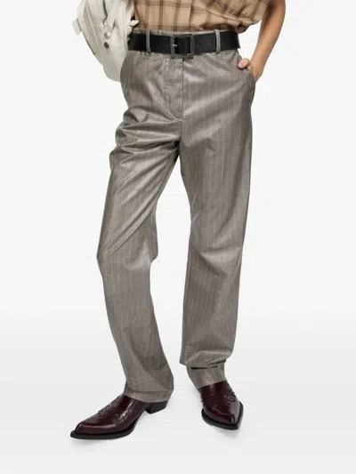 Acne Studios Pinstripe Trousers In Gray