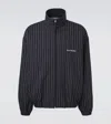 Acne Studios Striped Jacket High Collar Elasticated Cuffs In Black