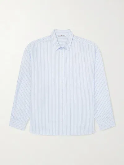 Acne Studios Pinstriped Lyocell Shirt In Blue