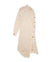 Acne Studios Pinstriped One-shoulder Shirt Dress In Nude