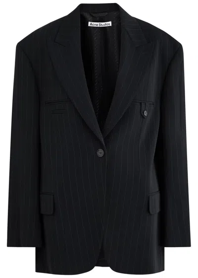 Acne Studios Pinstriped Twill Blazer In Navy