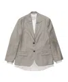 Acne Studios Pinstripe-pattern Layered Blazer In Gray