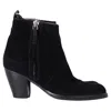 Acne Studios Pistol Heeled Ankle Boots In Black Suede In Black