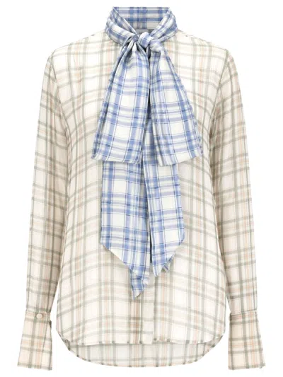 Acne Studios Blusa In Seta Con Fiocco In Multicolor