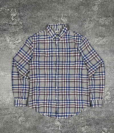 Pre-owned Acne Studios Plaid Button Shirt Size M Luxury In Gray