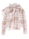 Acne Studios Checked Silk Blouse In Pink