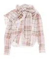 Acne Studios Checked Silk Blouse In Multi