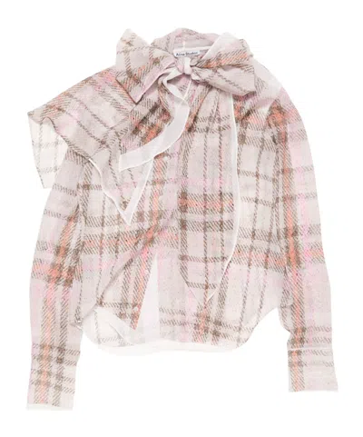 ACNE STUDIOS PLAID CHIFFON BLOUSE