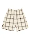 Acne Studios Plaid Drawstring-waist Shorts In Neutral
