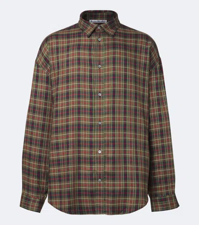 Acne Studios Plaid Flannel Shirt In Multicoloured