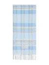 Acne Studios Plaid Fringed Scarf In Blue