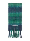 Acne Studios Plaid Fringed Scarf In Green