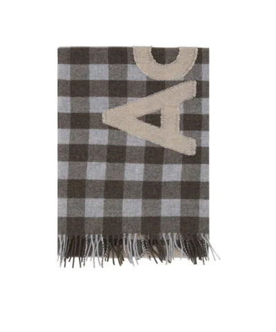 ACNE STUDIOS ACNE STUDIOS CHECKERED LOGO DETAILED SCARF
