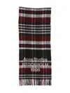 Acne Studios Plaid Logo Scarf In Multi