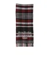 Acne Studios Women Multicolor Scarf With Fringed Hem And All-over Check Motif In Wool Woman In Multi