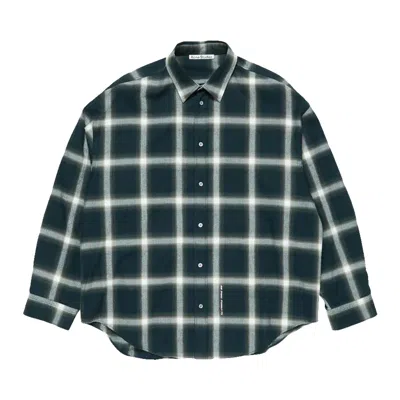 Pre-owned Acne Studios Plaid Long-sleeve Shirt 'navy/multi' | Blue | Men's Size 48