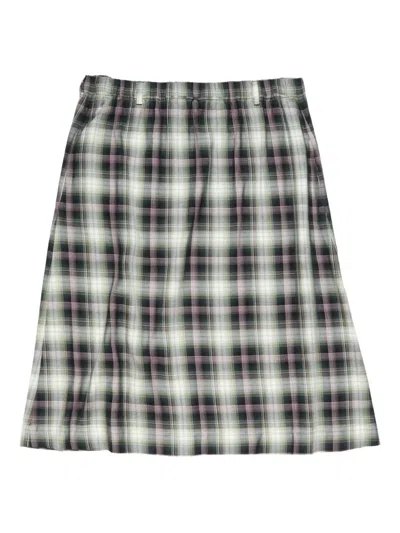 Acne Studios Plaid Midi Skirt In Black