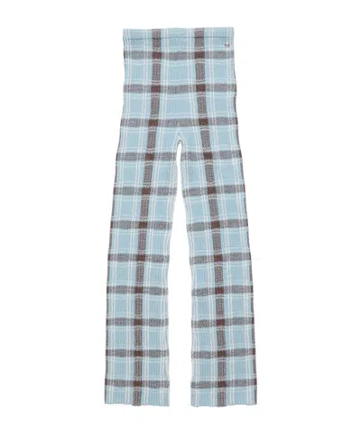 Acne Studios Plaid Pattern Casual Pants In Blue