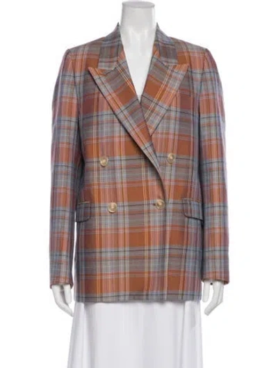 Pre-owned Acne Studios Plaid Print Blazer In Blue