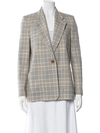 Pre-owned Acne Studios Plaid Print Blazer In Gray