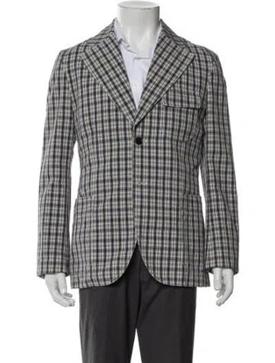 Pre-owned Acne Studios Plaid Print Blazer In Neutral
