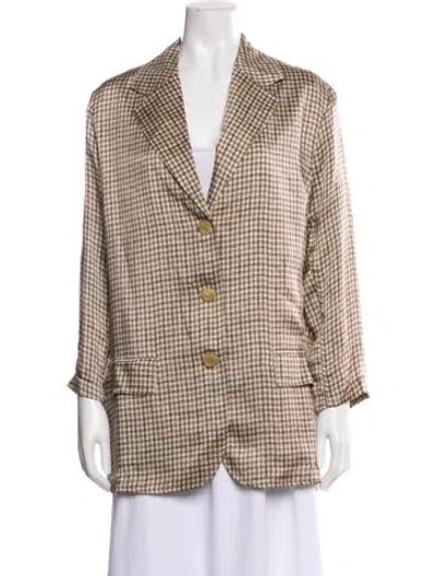 Pre-owned Acne Studios Plaid Print Blazer In Neutral