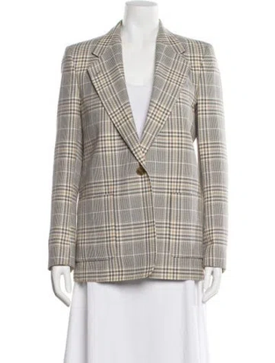 Pre-owned Acne Studios Plaid Print Blazer In Neutral