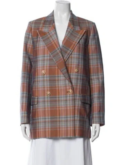 Pre-owned Acne Studios Plaid Print Blazer In Orange