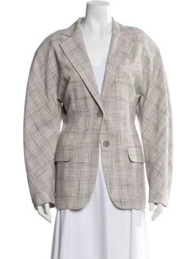 Pre-owned Acne Studios Plaid Print Blazer W/ Tags In Neutrals