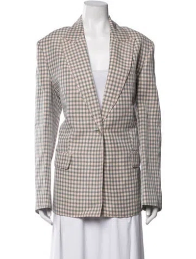 Pre-owned Acne Studios Plaid Print Blazer W/ Tags In Pink